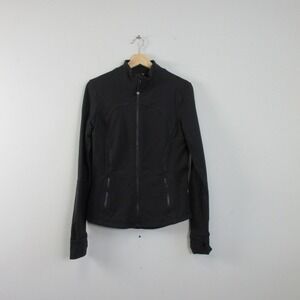 Lululemon Women Forme Jacket Zip Up 10 Black Zipped Pockets Athletic Outdoor 394